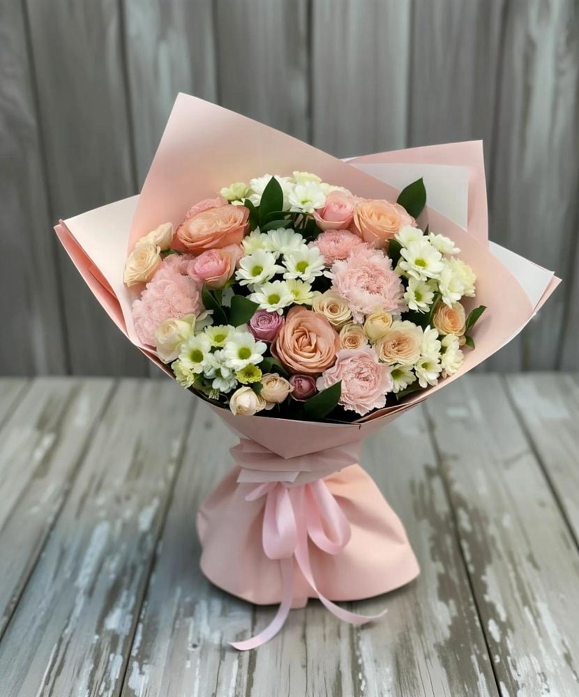 Букет цветов из: Гвоздики, Розы и Хризантемы в Чунском