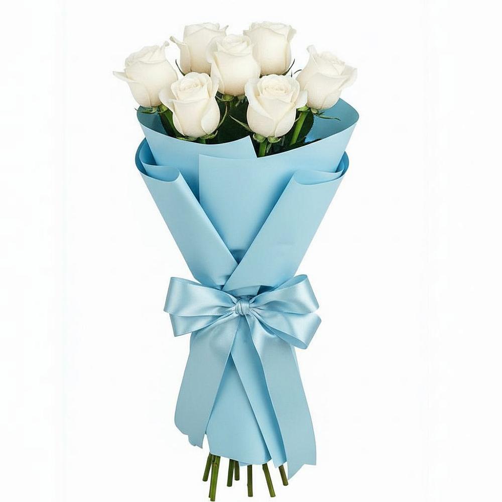 Букет 7 белых роз Проуд в Чунском