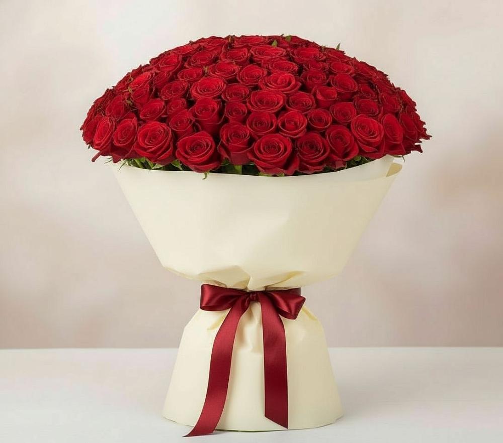Букет 101 Красная роза Милано в Чунском