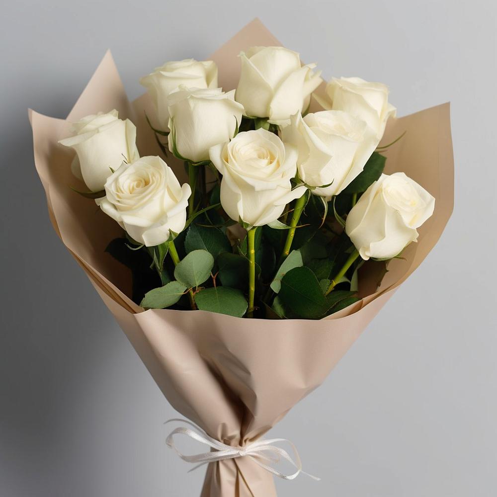 Букет 9 Белых роз Эдлесс Лав в Чунском