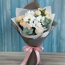 Букет цветов из:  Хризантемы и Розы в Чунском