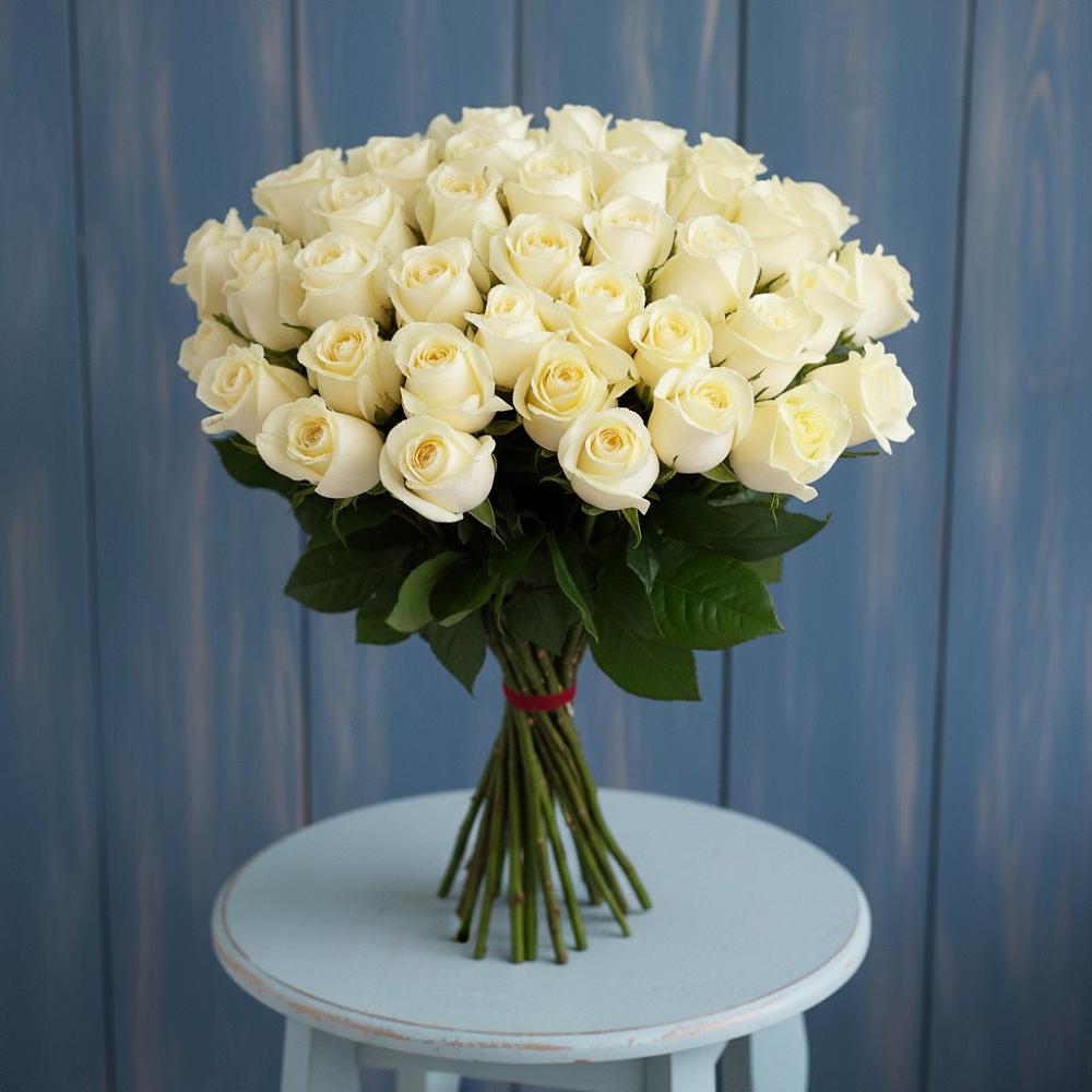 Букет 51 Белая роза Эдлесс Лав в Чунском