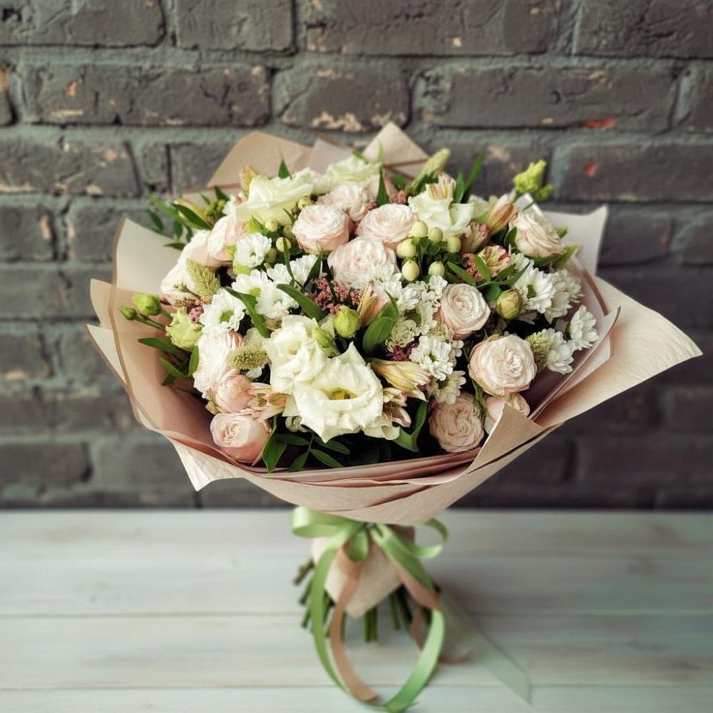 Букет цветов из: Альстромерии, Розы и Хризантемы в Чунском