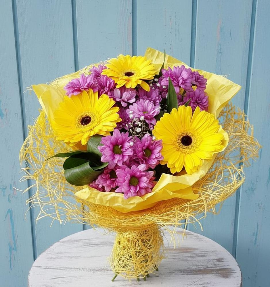 Букет цветов из: Хризантемы и Герберы в Чунском