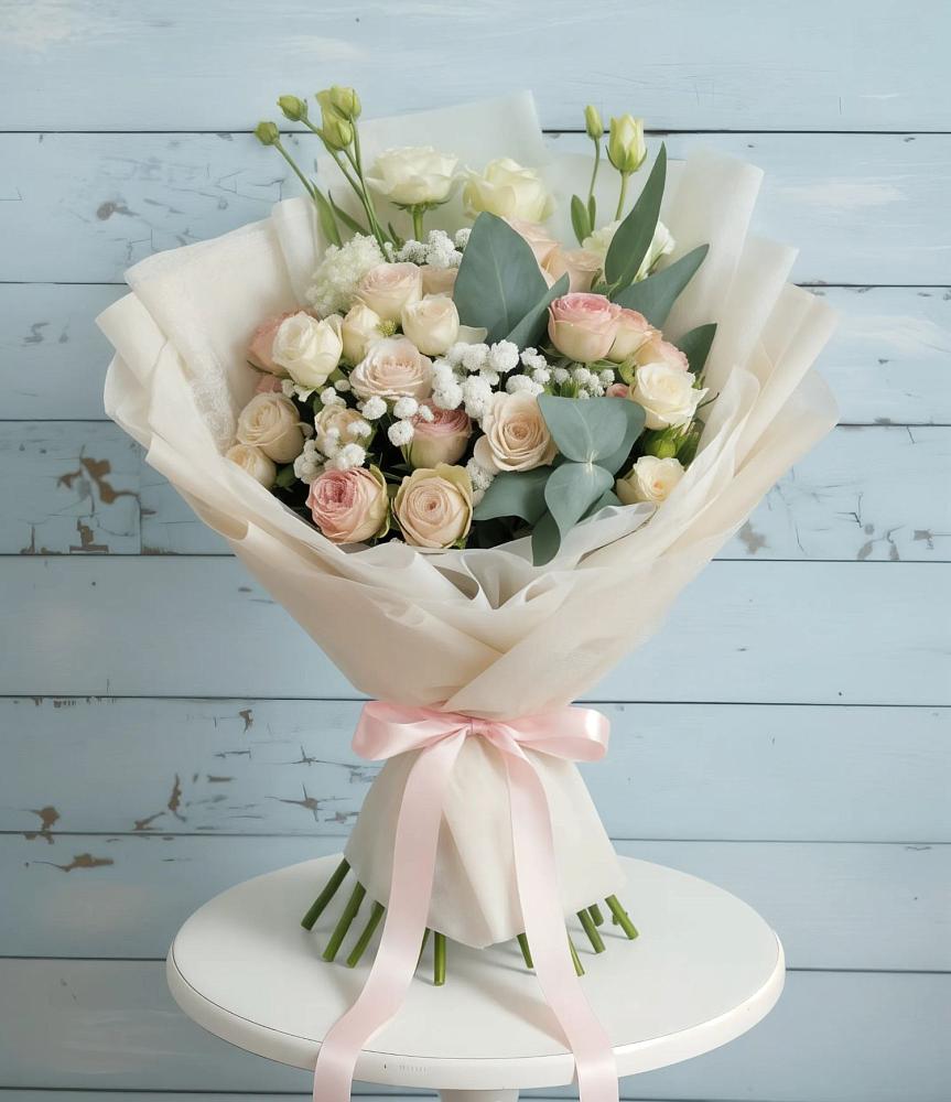 Букет цветов из: Розы и Лизиантусы в Чунском