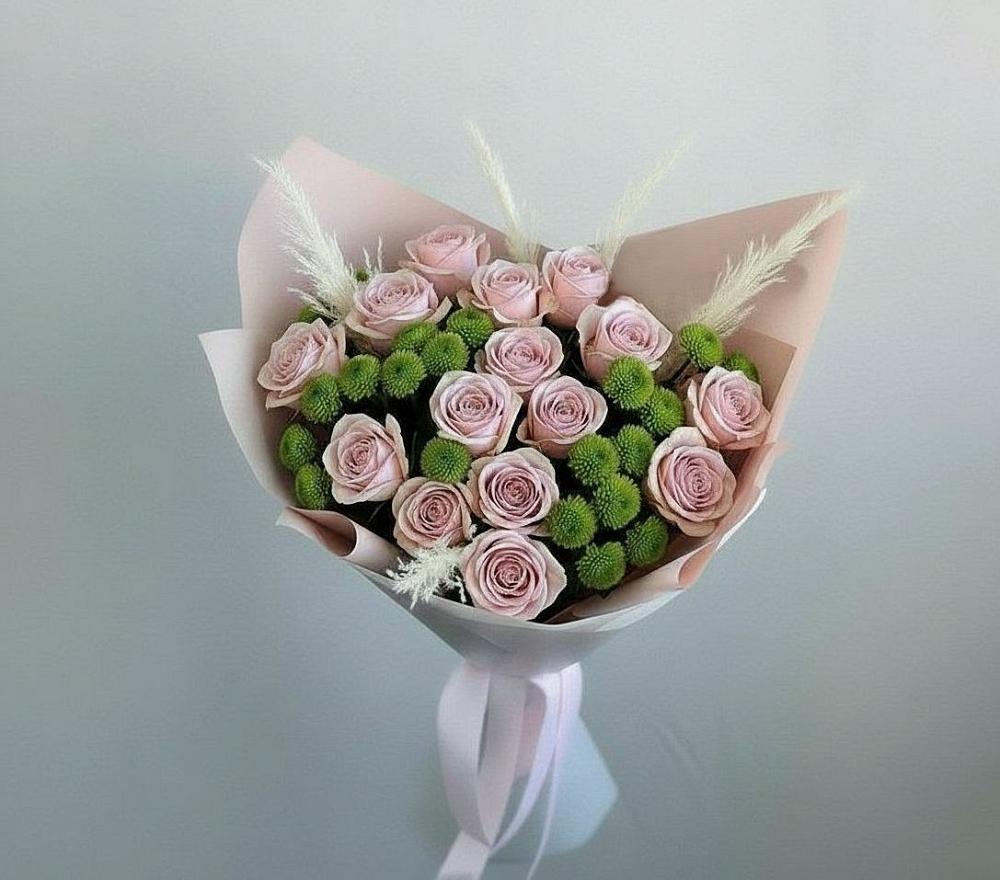 Букет цветов из: Розы и Хризантемы в Чунском