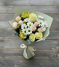 Букет цветов из:  Альстромерии, Розы и Хризантемы в Чунском