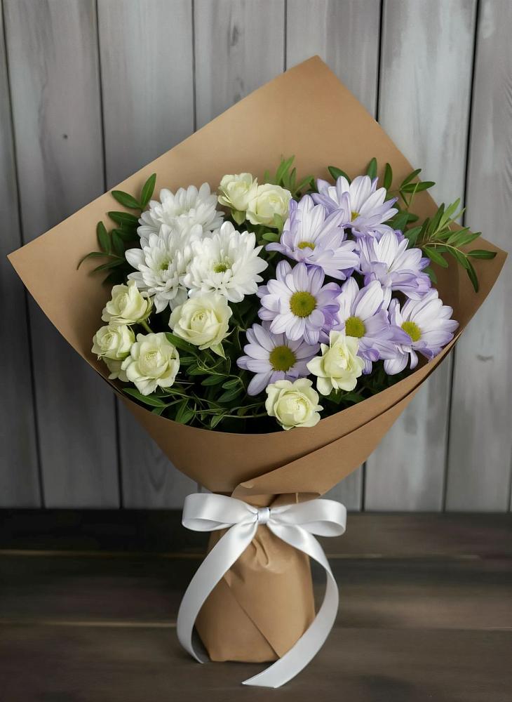 Букет цветов из: Хризантемы и Розы в Чунском