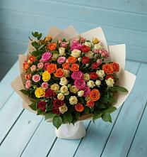 Букет Микс из разноцветных кустовых роз #REPLACE_PRED# Чунском