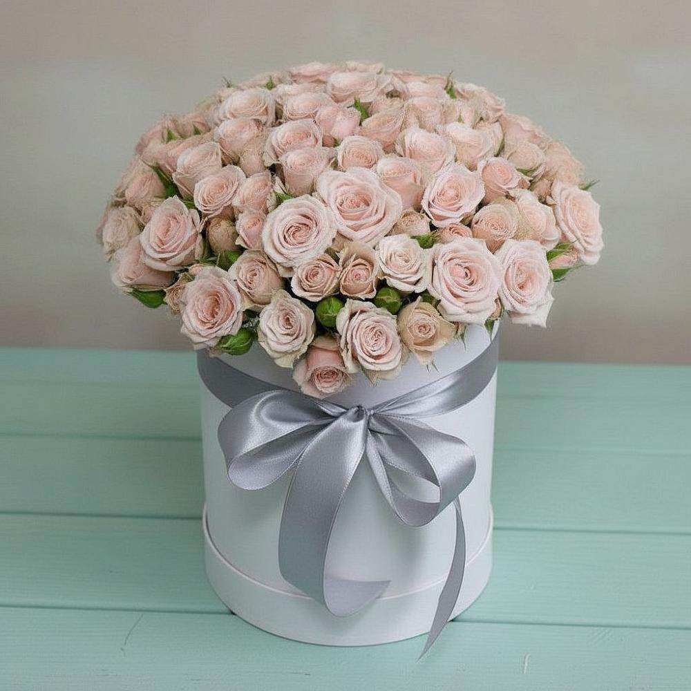 Цветочная композиция из Розы в шляпной коробке в Чунском